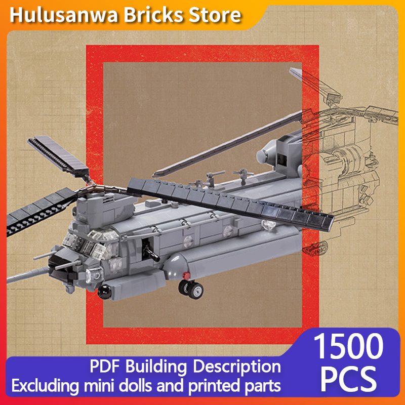 Heavy Equipment Game - MH-47G Zware Helikopter Model MOC Bouwstenen