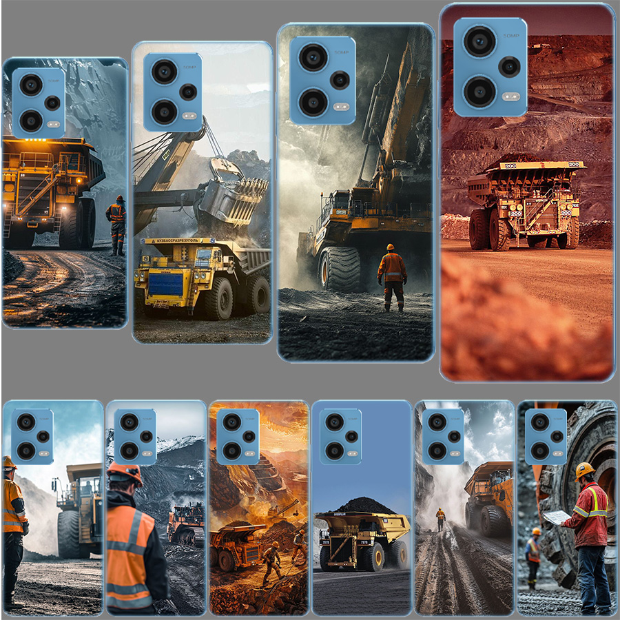 Heavy Equipment Inspection - Robuuste kiepwagen inspectie telefoonhoesje voor Redmi