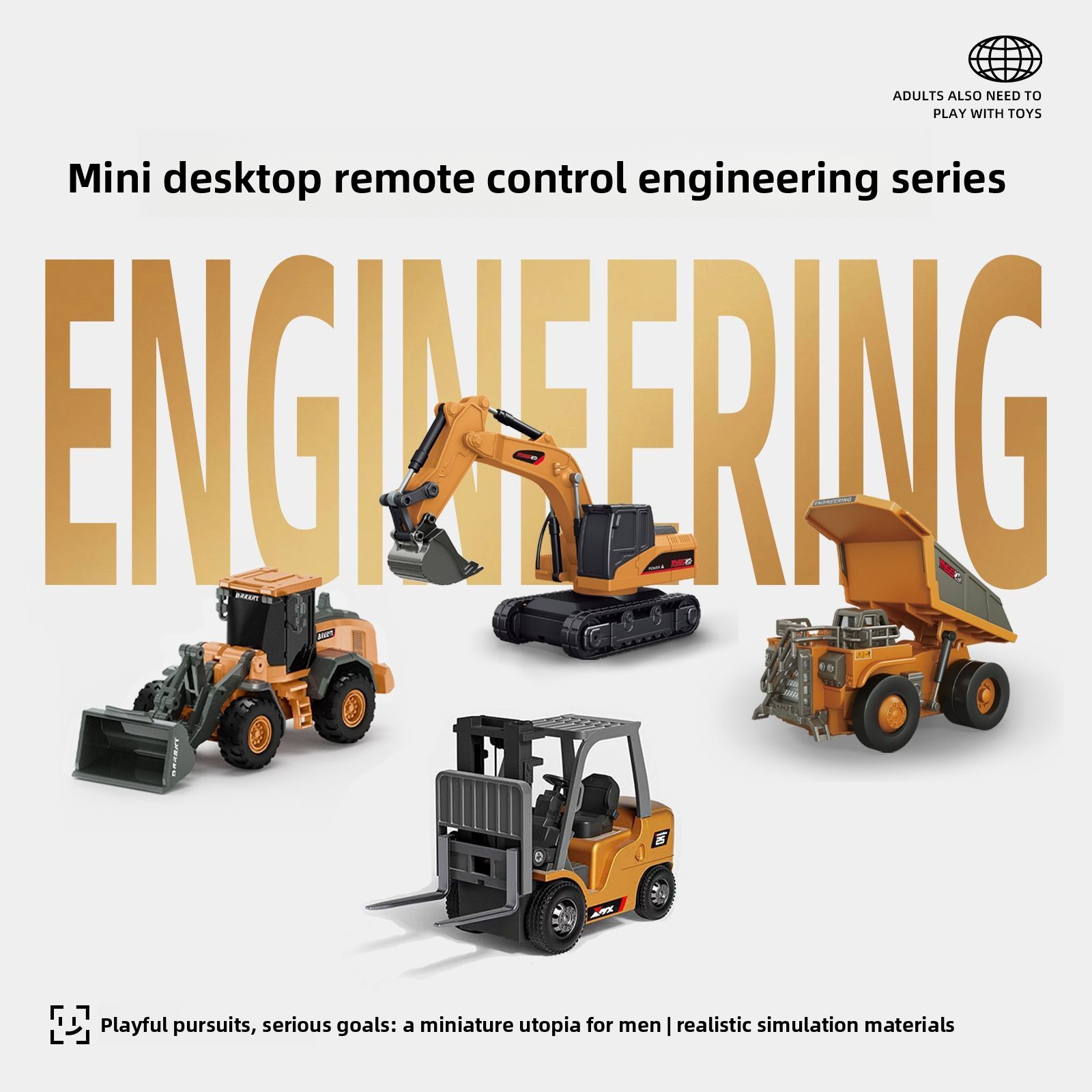 Heavy Equipment Vehicles - 1:64 Metalen RC Techniek Auto Set,