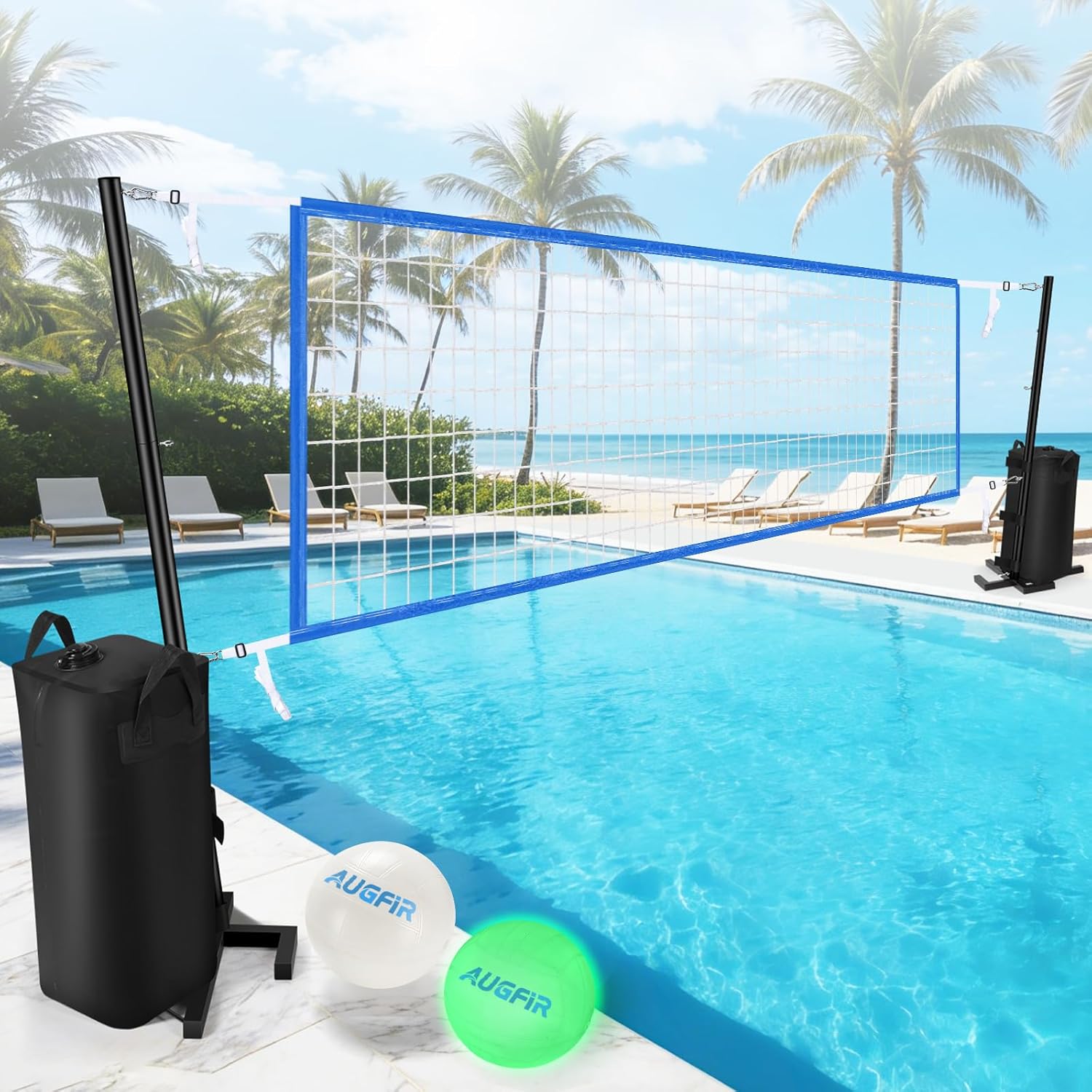 Heavy Equipment Game - Robuuste poolvolleybalnetset voor volwassenen en gezinnen,