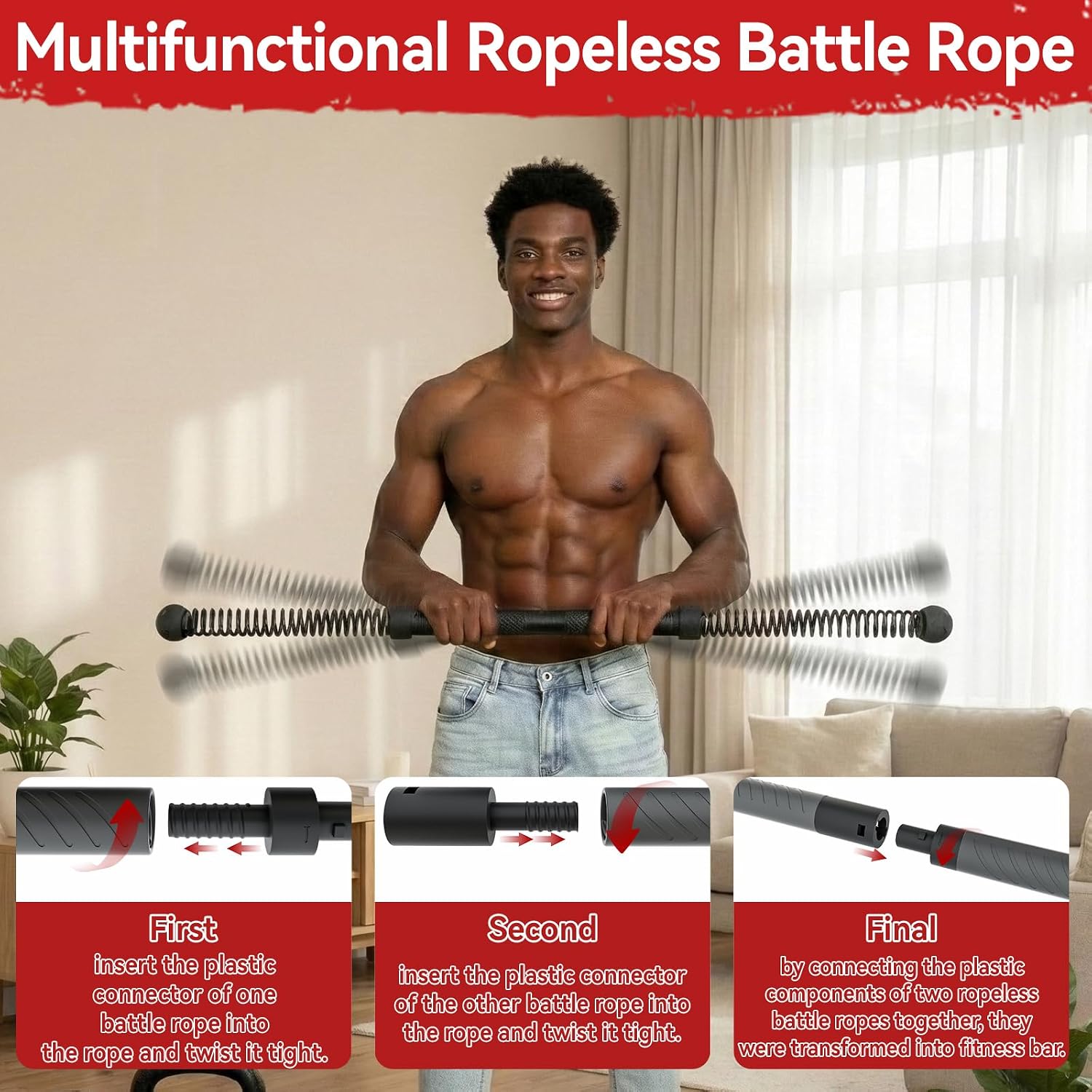 Heavy Equipment Training - 2-in-1 Verbeterde Draadloze Battle Rope Power
