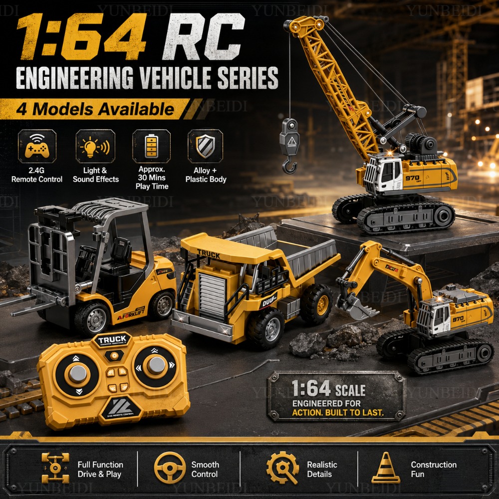 Heavy Equipment Crane - Afstandsbediening Mini Legeringsauto 1:64 Heftruck Kraan